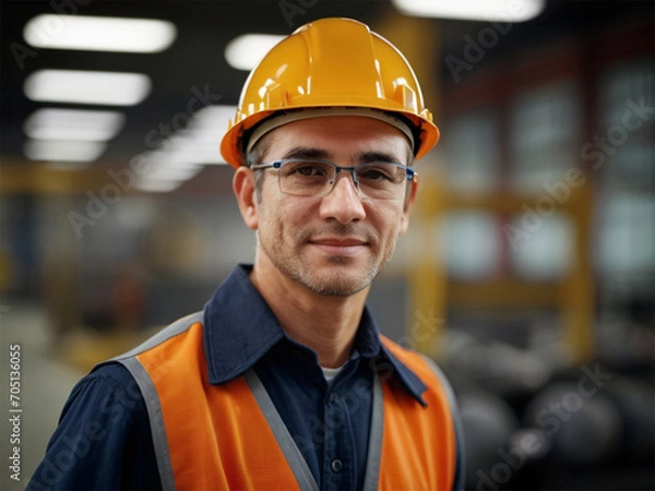 Fototapeta photo of an engineer in an industrial environment