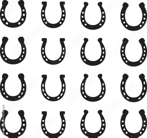 Obraz vector black horseshoes as luck symbol