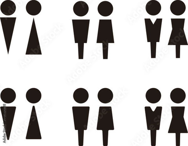 Fototapeta シンプルなトイレの男女アイコン_01