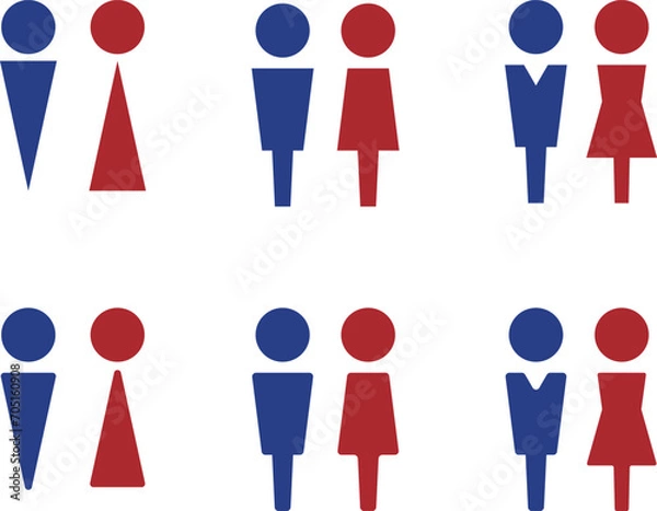 Obraz シンプルなトイレの男女アイコン_02