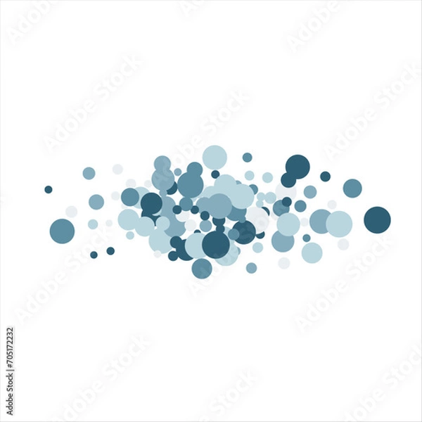 Fototapeta Bubbles pattern Frame Blue banner web. Colored Background. Vector illustration.