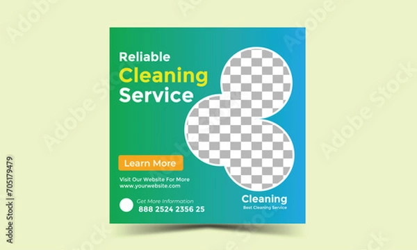 Obraz Cleaning Social Media Post Design
