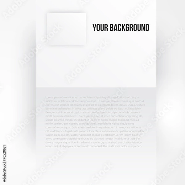 Obraz Vector paper template banner. White note