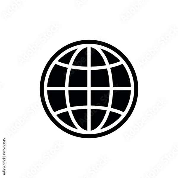 Fototapeta Globe Icon Vector Simple Design