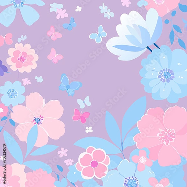 Fototapeta seamless pattern with flowers