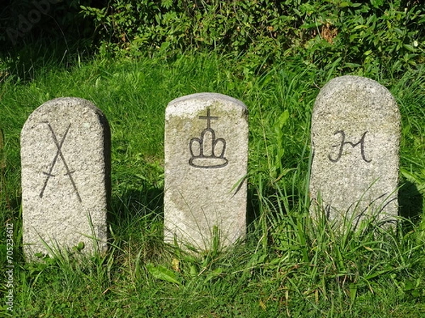 Obraz Old border markerwith coat of arms