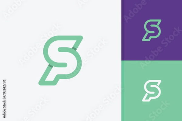 Obraz sp ps logo design icon vector template