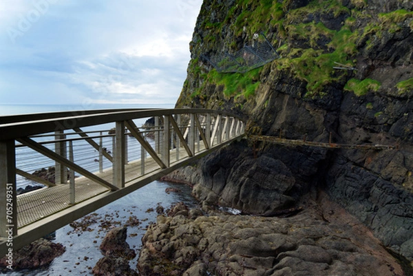 Fototapeta Brücke beim Klippenpfad Gobbins Cliff