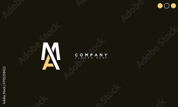 Obraz MA Alphabet letters Initials Monogram logo AM, M and A
