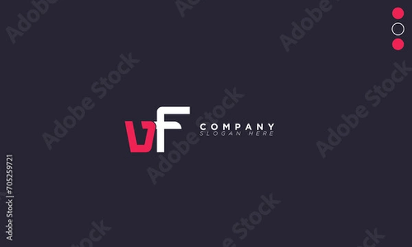 Fototapeta VF Alphabet letters Initials Monogram logo FV, V and F