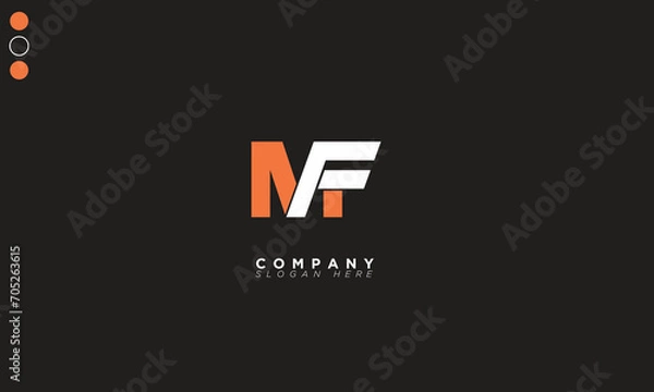 Fototapeta MF Alphabet letters Initials Monogram logo FM, M and F