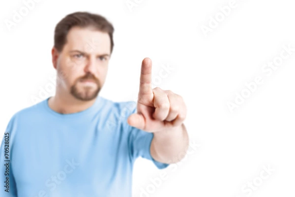 Fototapeta handsome man pointing