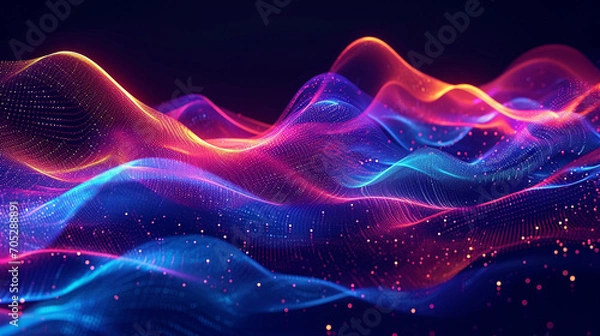 Obraz Abstract Dark Background Featuring Mesmerizing Waves Capture Background
