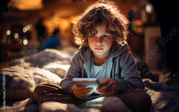 Obraz Junge mit Smartphone