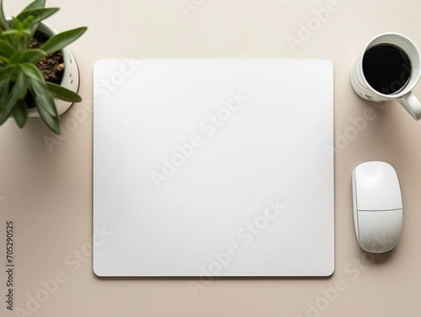 Fototapeta Ergonomic Mouse Pad Mockup for Comfortable Computing - AI Generated