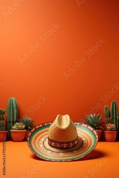 Obraz Cinco de Mayo holiday background, sombrero