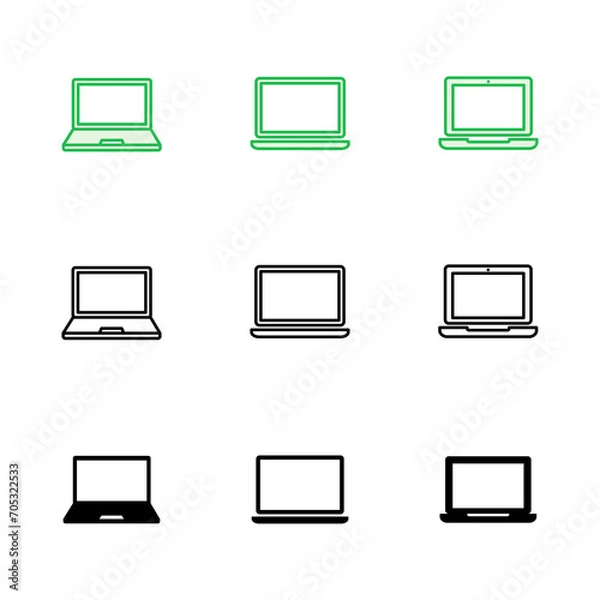 Fototapeta Laptop icon set. computer icon vector