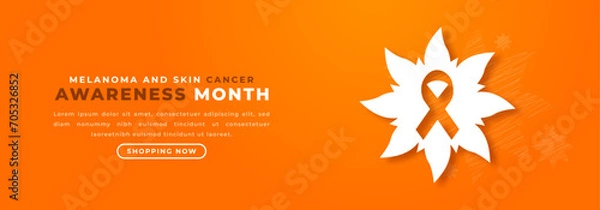 Obraz Melanoma and Skin Cancer Awareness Month Paper cut style Vector Design Illustration for Background, Poster, Banner, Advertising, Greeting Card