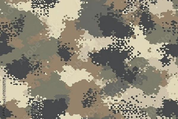 Obraz Brown tones camouflage pattern background illustration