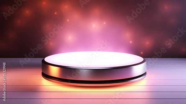 Obraz Simple product booth, podium, stage, product commercial photography background, cosmetics booth, 3D rendering