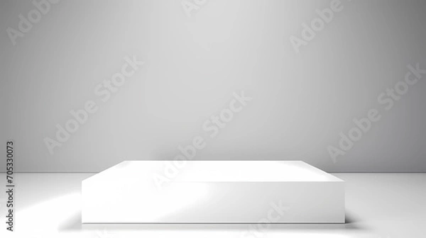 Obraz Simple product booth, podium, stage, product commercial photography background, cosmetics booth, 3D rendering