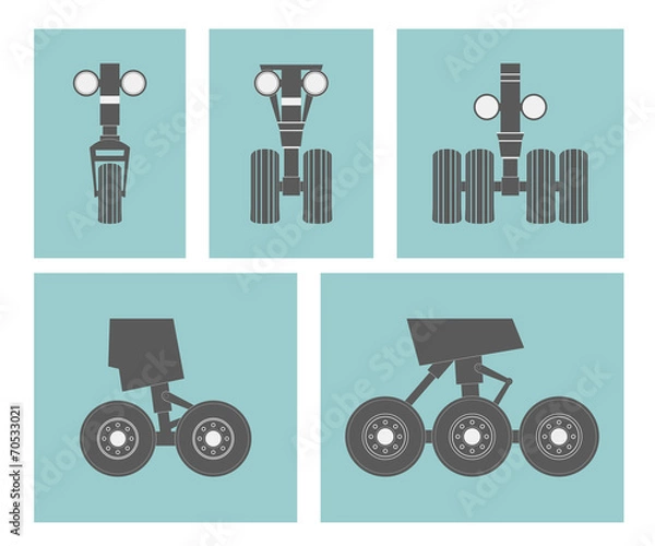 Obraz Airplane elements. Landing gears.