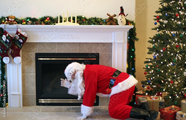 Obraz Santa By Fireplace