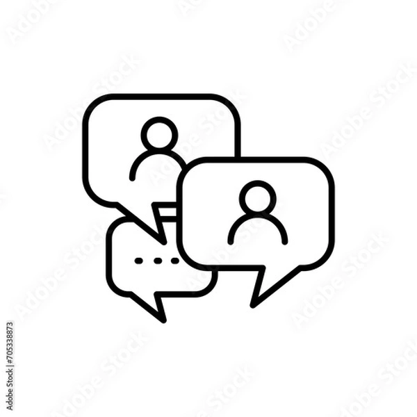 Fototapeta User chat outline icons, minimalist vector illustration ,simple transparent graphic element .Isolated on white background