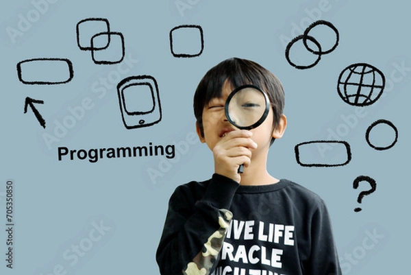 Obraz プログラミングを学ぶ子供