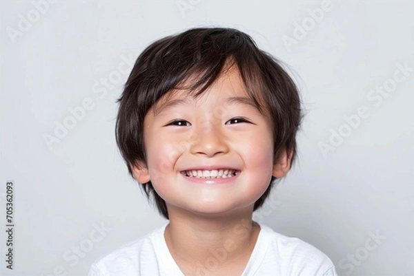 Obraz 幸せそうな笑顔の男の子のポートレート（子供・日本人・アジア人）