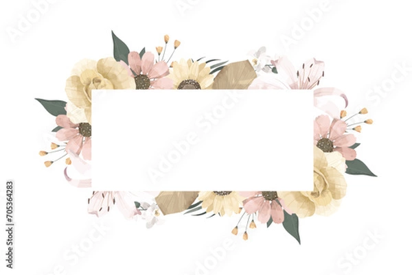 Obraz Dried Flower Illustration Frame Background