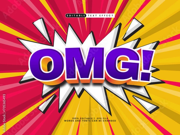 Obraz omg 3d editable text effect in comic style