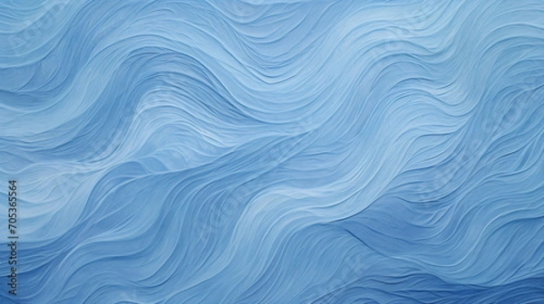 Fototapeta Acrylic textured wavy pattern background in pastel blue color.