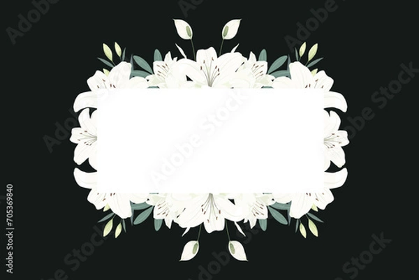 Obraz White Lily Flower Frame Background
