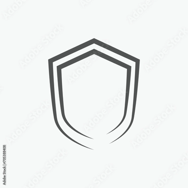 Obraz Simple shield logo template with smooth lines.
