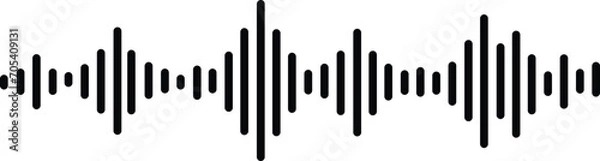 Fototapeta Radio Wave icon. Monochrome simple sound wave on transparent background. Vector sound wave icon. Music player sound bar. Record interface. Equalizer icon with soundwave line. used for mobile phone.