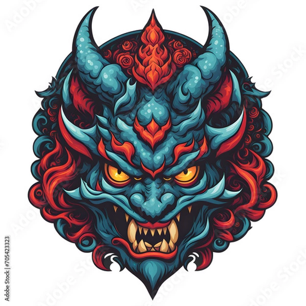 Obraz Devil Face Illustration with Transparent Background for Sticker