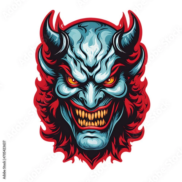 Obraz Devil Face Illustration with Transparent Background for Sticker