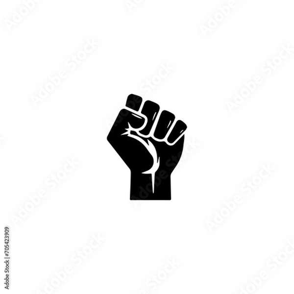 Fototapeta Fist Logo Design Vector Black and white on white background