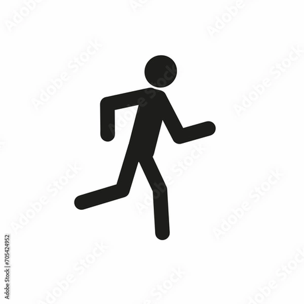 Fototapeta man running, sports, healthy lifestyle, figure of a running man, isolated pictogram on a white background