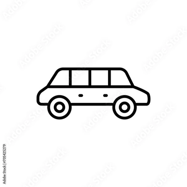 Fototapeta Limousine outline icons, transportation minimalist vector illustration ,simple transparent graphic element .Isolated on white background