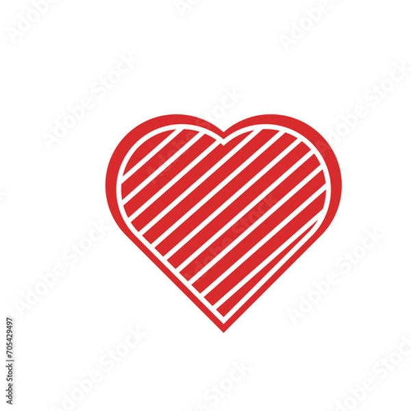 Obraz red heart icon on white background