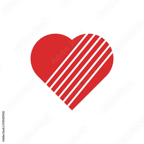 Obraz red heart icon on white background