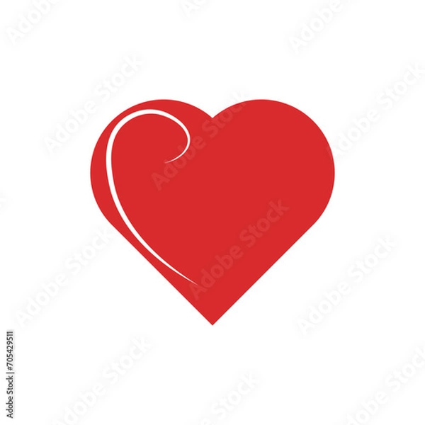 Obraz red heart icon on white background