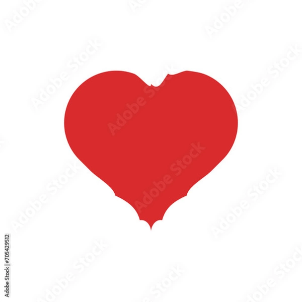 Obraz red heart icon on white background