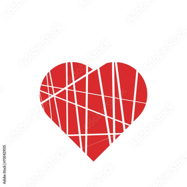 Obraz red heart icon on white background