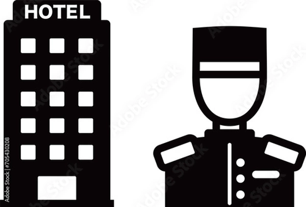 Fototapeta ホテル　従業員　アイコン