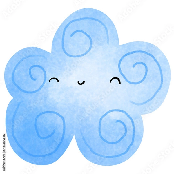 Obraz Smiley blue fluffy cloud