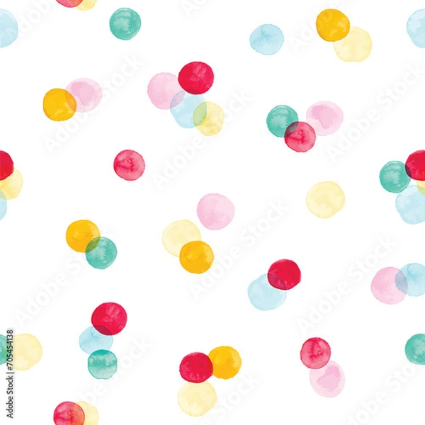 Obraz Bright seamless stylish pattern with watercolor circles