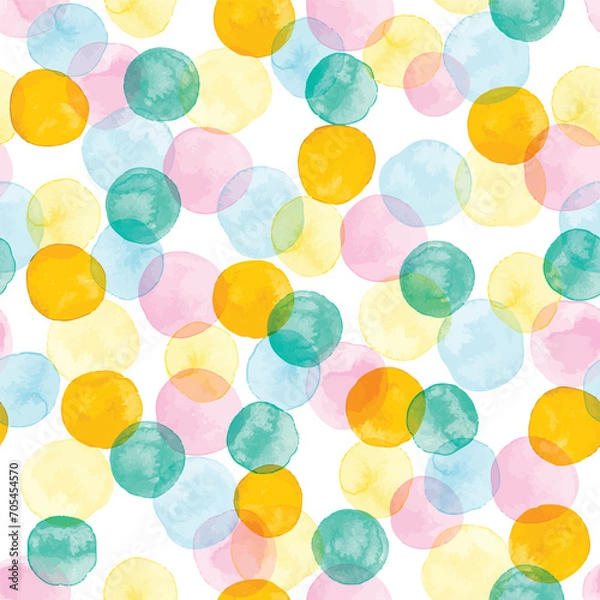 Obraz Bright seamless stylish pattern with watercolor circles